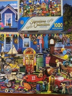 1000 piece jigsaw puzzle Bargain Bliss Yard Sale Signature Collection Masterpcs